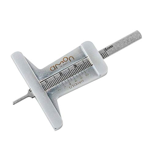 エーモンamon タイヤ溝ゲージ タイヤデプスゲージ 最大測定値50mm オール金属製 8823