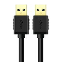 DTECH USB 3.0 ケーブル 0.25m タイプA-タイプA オス-オス 金メッキコネクタ搭載 ブラック