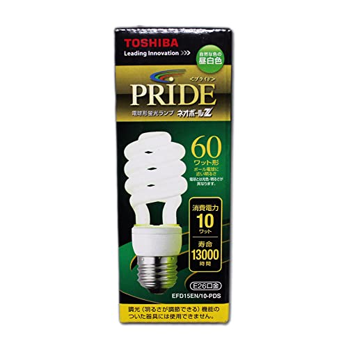 東芝ライテック 電球形蛍光灯 ネオボールZ 3波長形昼白色 EFD15EN/10-PDS 口金直径26mm