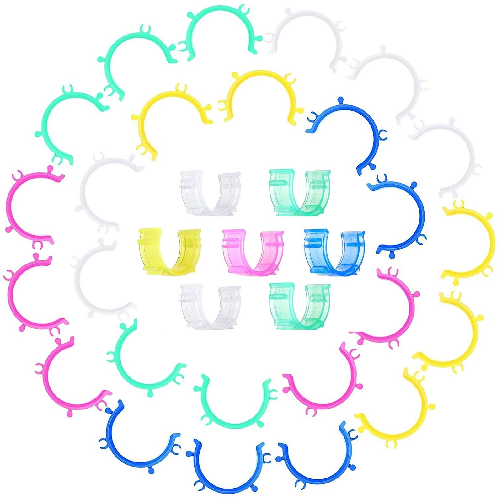 YFFSFDC ボビンホルダー 50個セット プラスチック製 糸スプール ボビンクリップ 糸止め 収納 絡み防止 ..