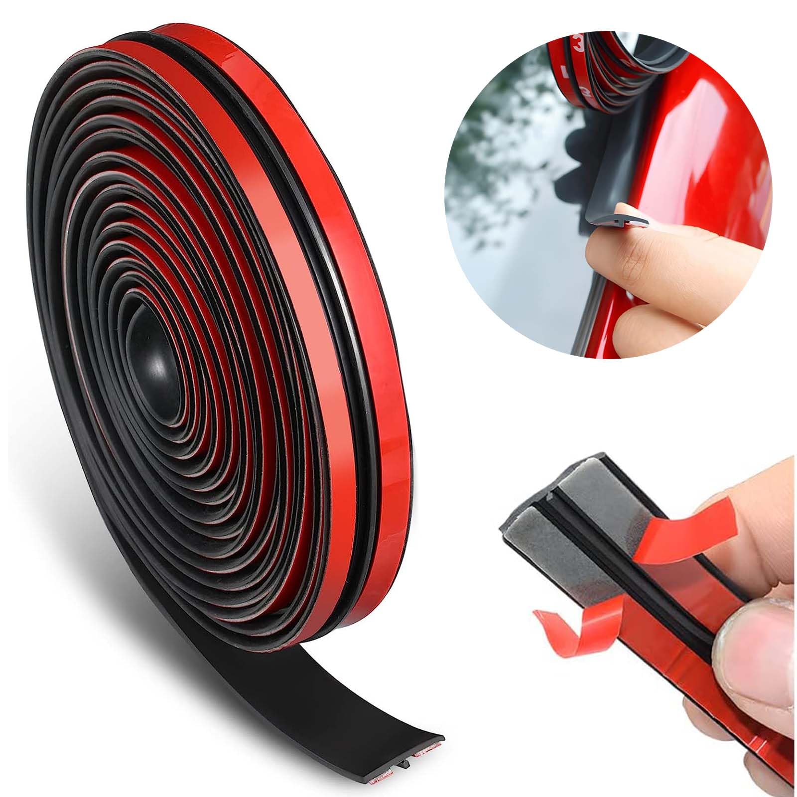 T字型 車用モール 5m 隙間テープ 車 ドアエッジガード T型テープ 車用 長 風切り音防止テープ 自由にカ..