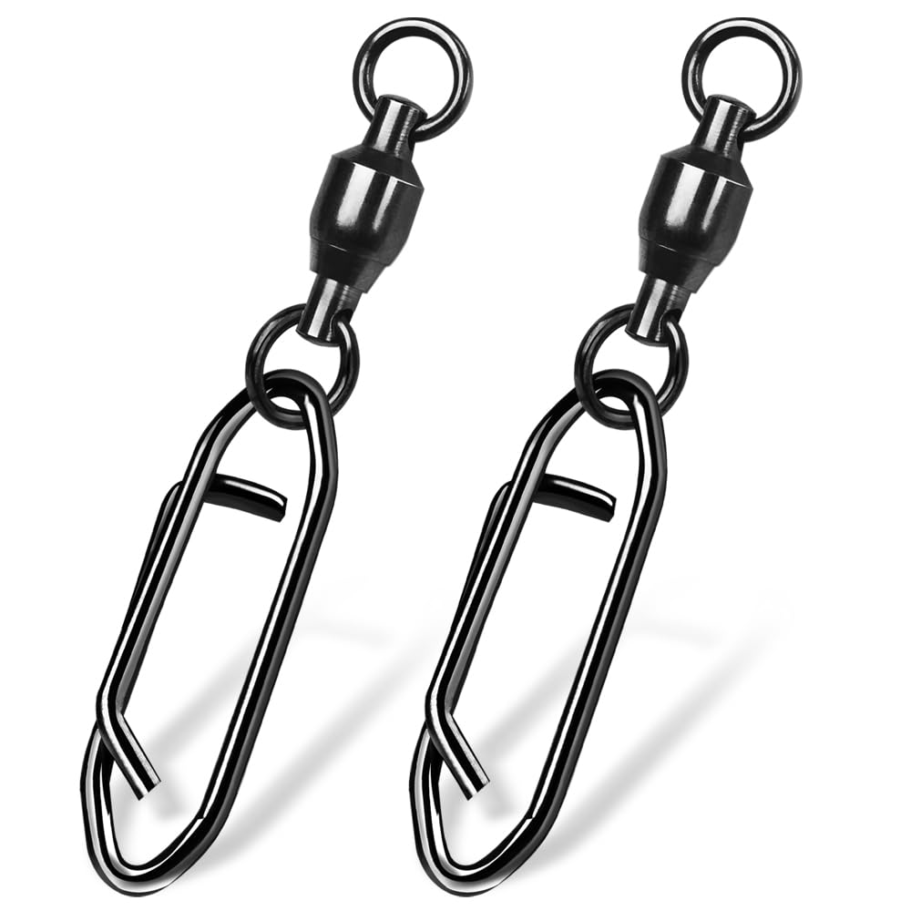 9KM DWLIFE釣りスイベルスナップ ルアースナップ付きボールベアリングスイベル パワーフィッシングクリ..