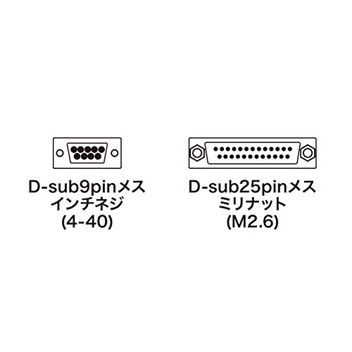 サンワサプライSanwa Supply RS-232C変換アダプタD-sub9pinメス-D-sub25pinメス AD09-9F25FK