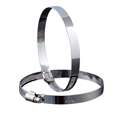 Hon&Guan ダクトファン換気扇用クランプ インボイス制度登録店 汎用ホースバンド 耐熱 ステンレス ホースクランプ 調整可能 直径Φ100
