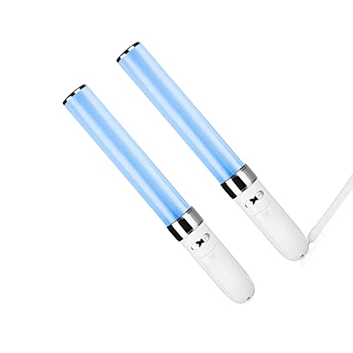 2本18色LEDペンライト コンサートライト 高輝度カラーチェンジ ライトスティックコンサートフェスティバルパーティー用品 シルバー