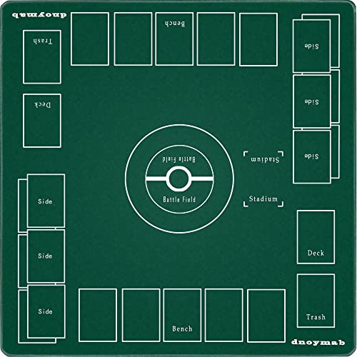 Dnoymab フルサイズ プレイマット カードゲーム 厚さ3mm ラバー プレイマット 2人用 滑り止め 収納バッグ き 60×60cm 3m
