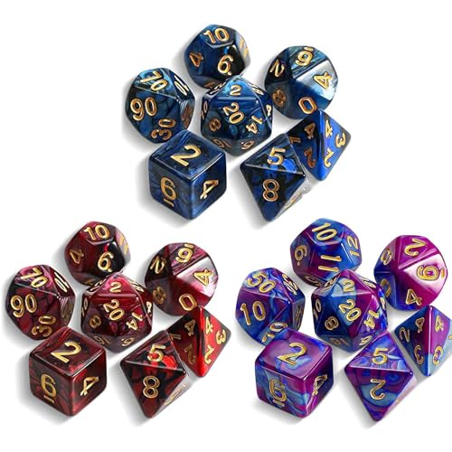 LIANHATA 多面体 ダイス サイコロ セット アクリル 21個入り D20 D12 D10 D8 D6 D4 神話TRPG MTG カード