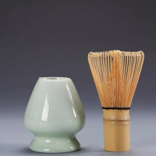 Yoseka 百本立 茶せん 茶筌 茶筅 100本立 茶道具 くせ直し グリーン 通常サイズ 茶せん 茶筌直し 茶筅直し 2点セット（百本立&茶