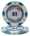 ノーブランド品モンテカルロ 13.5g ポーカーチップ 25枚セット ホワイト $1