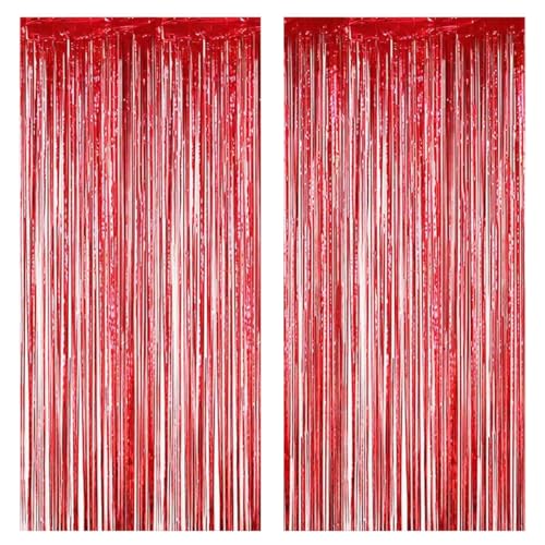 SUSWIM2枚セット タッセルカーテン キラキラ パーティーグッズ 100cm*200cm 誕生日 飾り 結婚式 舞台 空間デコレーション フ