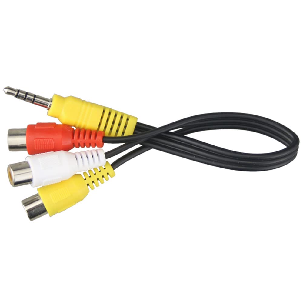 ステレオオーディオ ビデオ変換ケーブル 3.5mm RCA 変換 ケーブル AVケーブル 変換プラグ付 ドラレコ ..