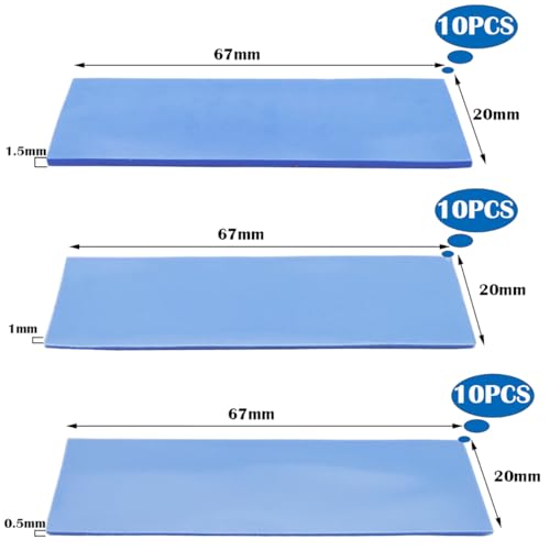 CTRICALVER 30シート3種類の厚さ0.5mm、1.0mm 、1.5 mm熱伝導性シリコンパッド に適用冷却 SSD CPU GPU L