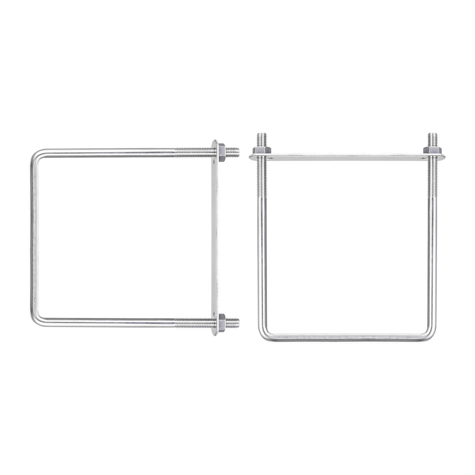 DTGN M8x120x160mm(ネジ径x幅x長さ)スクエアUボルト 2個入り トレーラーパイプ 交換部品に最適 304ステンレススチールU字