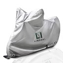 LIBZAKI 改良素材 鍵穴付 バイクカバー 3L-4L サイズ 240 cmまで対応 バイク用車体カバー UVカット高防風 盗難防止 (銀色