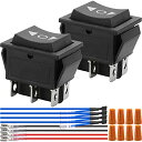 Xiatiaosann ロッカースイッチ 6ターミナル 3ポジションON-OFF-ON DPDT モーメンタリスイッチ 12V DC 10A/1