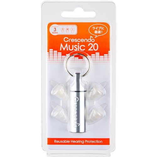 CRESCENDO 耳栓 音楽鑑賞 ライブ用 イヤープロテクター Music 20 S/M/L 自然な音と通気性 日本人の耳に..