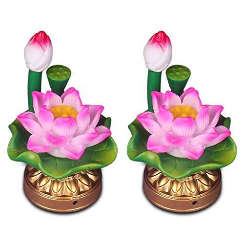 RAYWILL 蓮花 蓮の花 仏花 造花 蓮 はすはな ロータス LED 7色変化 2WAY給電対応USB・電池 仏具 仏前 仏壇 法事 法要