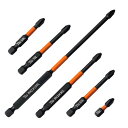 Kimlonton プラスドライバービット 6.35mm六角軸 磁気ビット S2鋼 耐衝撃 PH2 クロスヘッドドライバービット 25mm 50