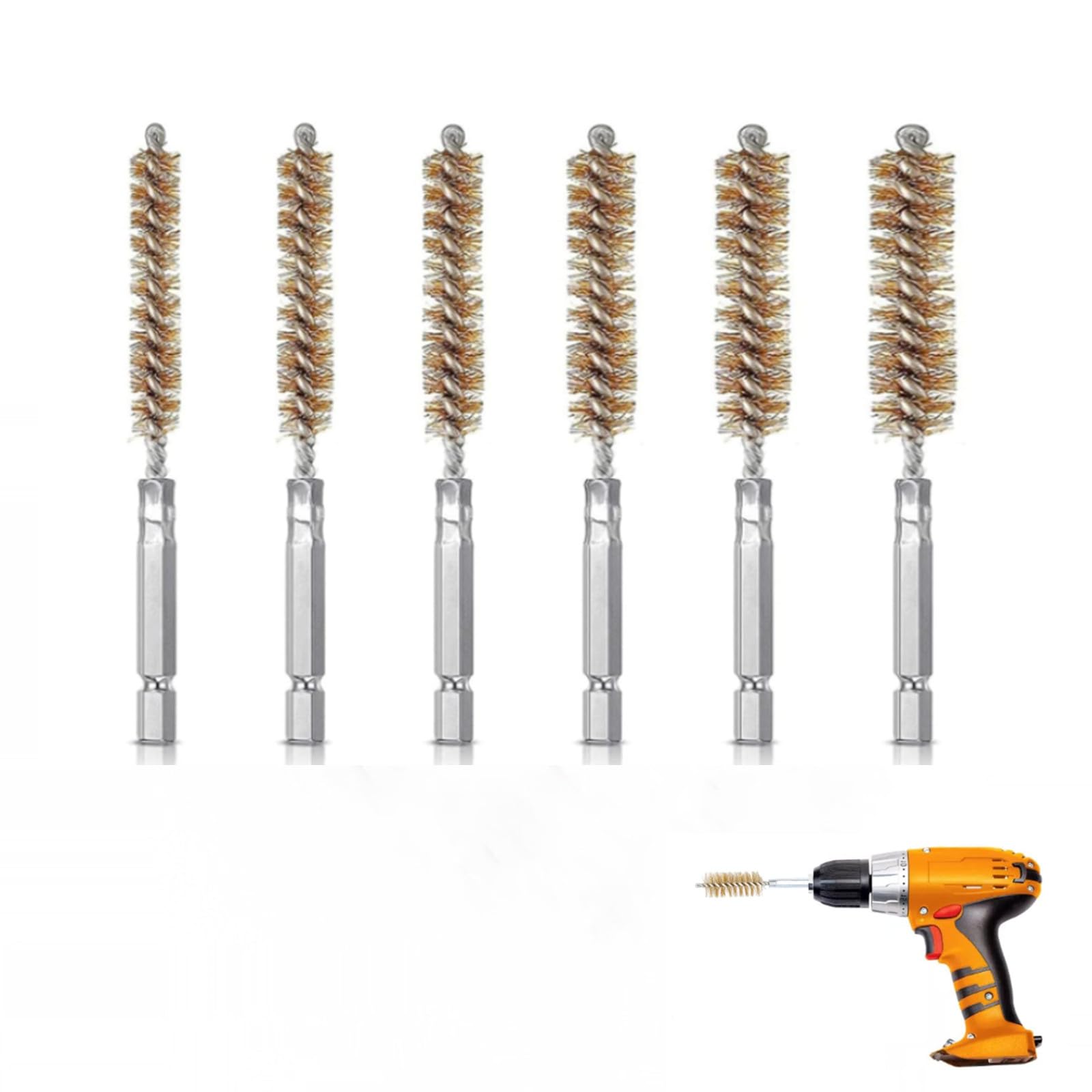 Mawaki ワイヤーブラシ 真鍮ブラシ 六角軸ネジリブラシ ドリル ブラシ 筆型 研磨用具 サビ落とし 電動..