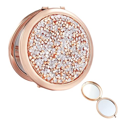 DEVENTORZ コンパクトミラー 両面鏡 手鏡 2倍 拡大鏡 携帯 メイクミラー 折りたたみ鏡 化粧鏡 女性 超..