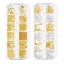 shefun ゴールド ネイルパーツ シルバー 星 月 丸 小さい 金属 レジンパーツ スタッズ アクセサリー ネイル パーツ ジェルネイル 金