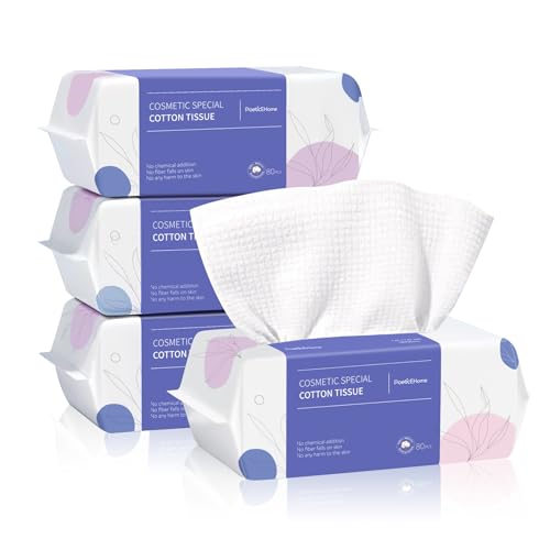 フェイスタオル EF 厚手 クレンジングタオル 80枚×4個セット 高密度厚手 敏感肌用 天然コットン 高い吸..