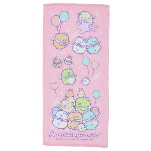 フェイスタオル すみっコぐらし えびてんアイドルシャーリング染料プリント