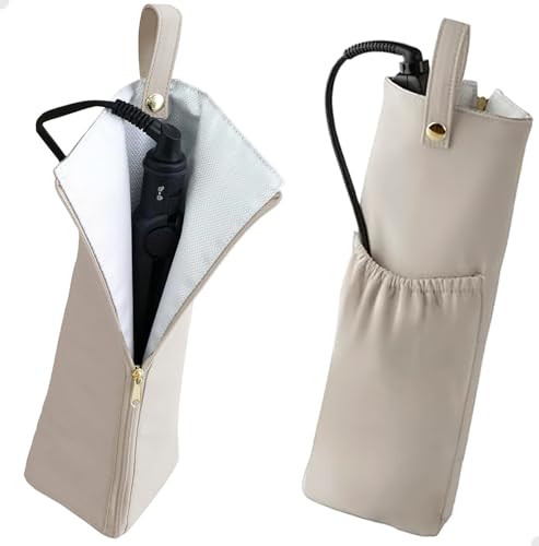 Agaou ヘアアイロンケース 耐熱 300度 旅行 吊り下げ 収納 ヘアアイロンポーチ ヘアアイロンホルダー ..