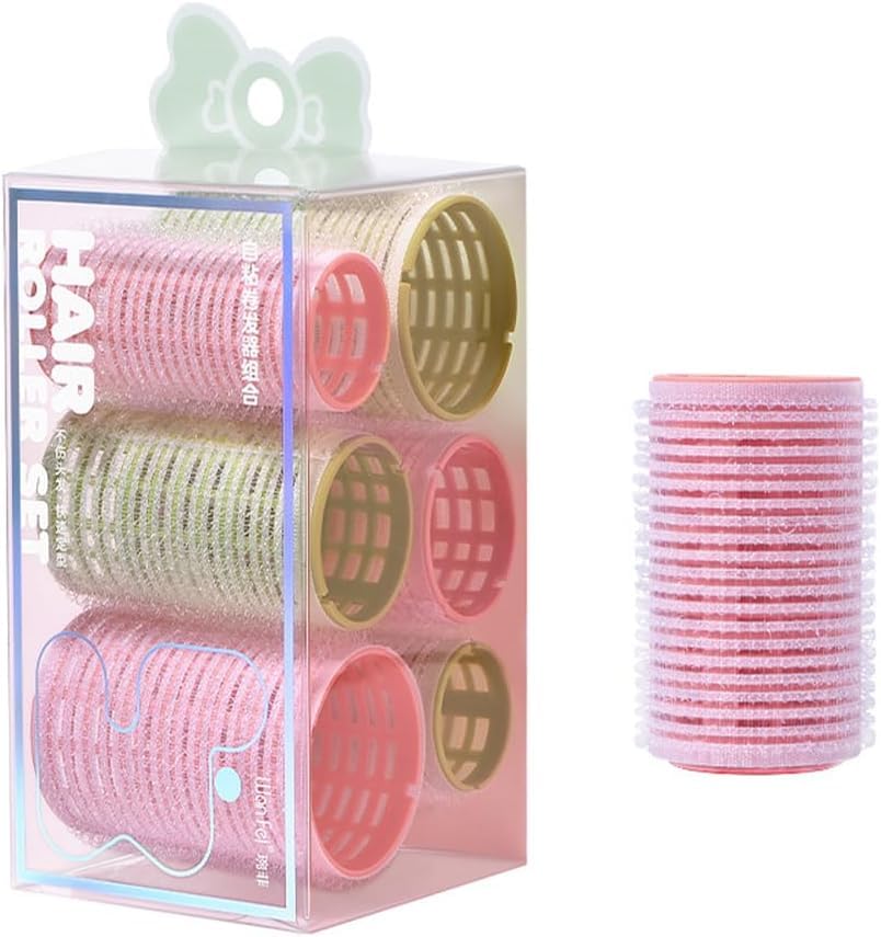 HOOWDAMY 手巻きカーラー 前髪 ヘアローラーセット 6本セット サロン 前髪カーラー 巻き髪用 DIY ヘア..