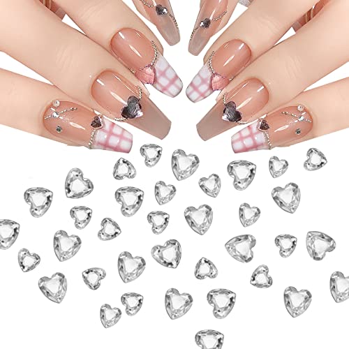 ネイルパーツ ハート約100個入り 3mm 6mm ネイルストーン3D立体ぷっくりハートストーンキラキラガラス..