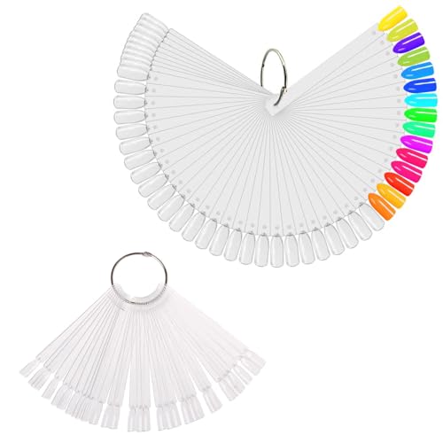 SANJAOYEE ネイル カラーチャート 約50枚×2個セット 扇形のカラーカード ネイルカラーカード マニキュアカラーディスプレイボード ネ