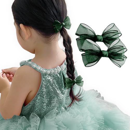 GFun 髪飾り リボン 小さめ 子供 クリップ ヘアアクセサリー バレッタ チュール 袴 卒園式 結婚式 発表..