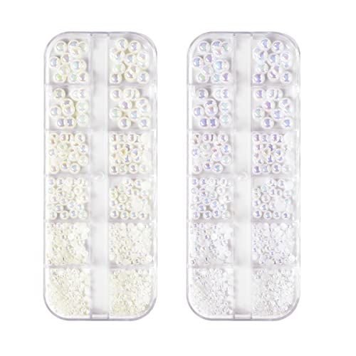 半円パール ネイル用 ホワイト 1.5mm 2mm 2.5mm 3mm 4mm ネイルアートパール パール半円 ネイルパーツ ネイルパール Yu