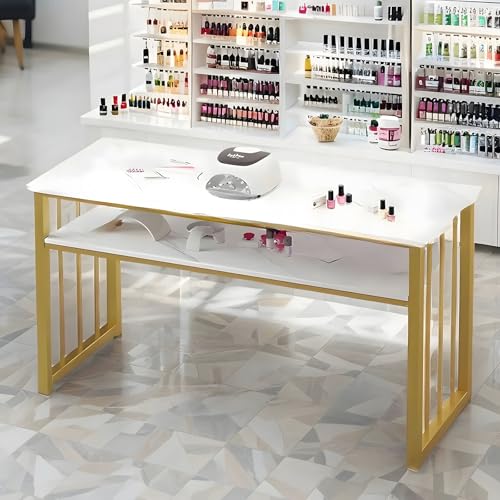 マニキュアテーブル ネイル サロン デスク ネイルアートテーブル ネイルメイク作業台 大理石 幅広いワ..