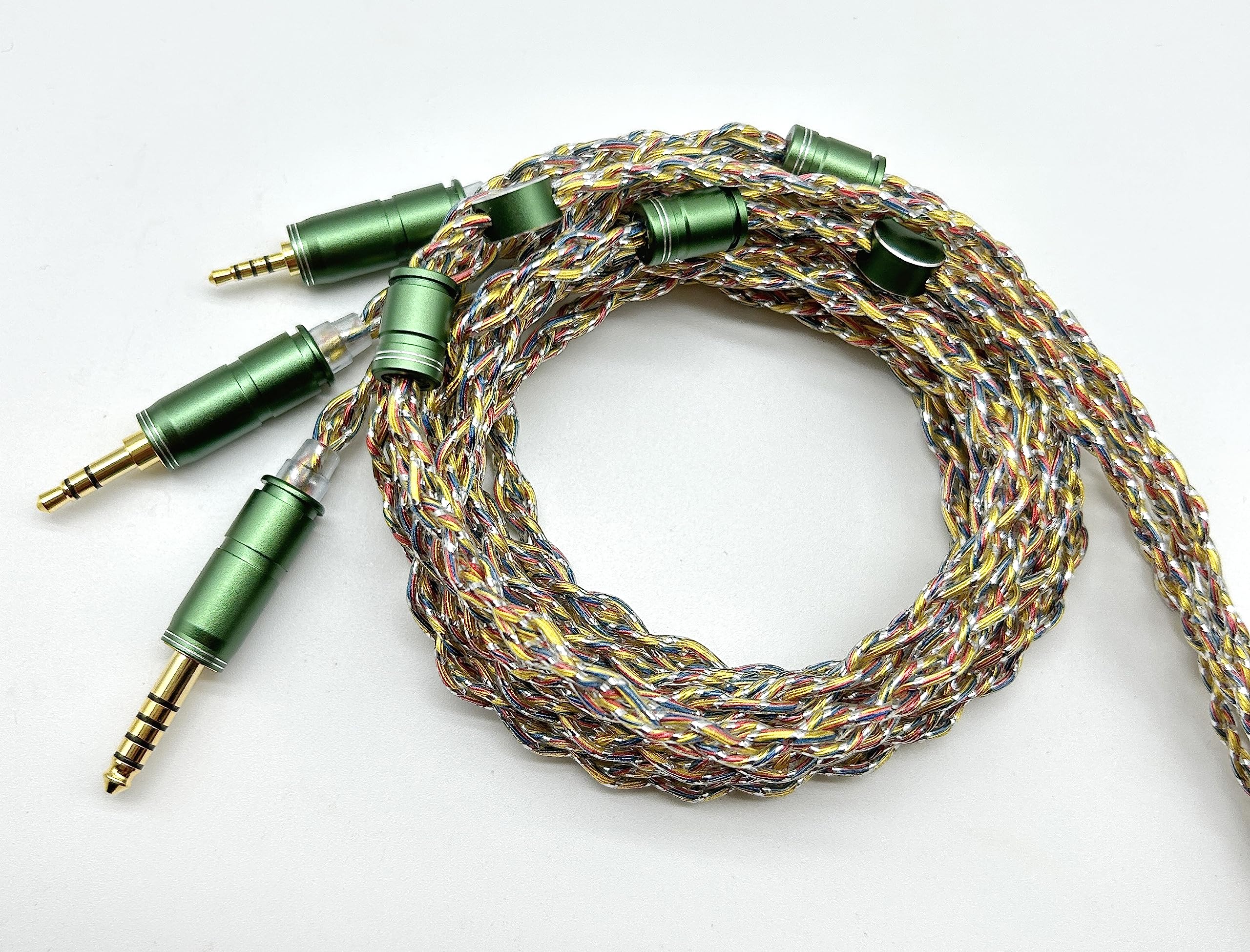 JSHiFi-FairyMMCX4.4mmリケーブルバランス 金メッキと銀メッキと銅混合&銀箔線材 4.4mm交換ケーブル MMCXイヤホンアッ