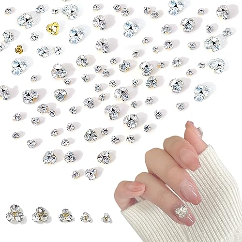 ラインストーン ネイル用 40個セット ネイルパーツ ストーン ガラス製 ネイルストーン 立体 キラキラ ..