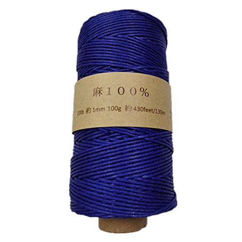 HEMP SHOWHemp twine麻紐1mm 100gHemp100%130m巻 ロイヤルブルー(Royal Blue)
