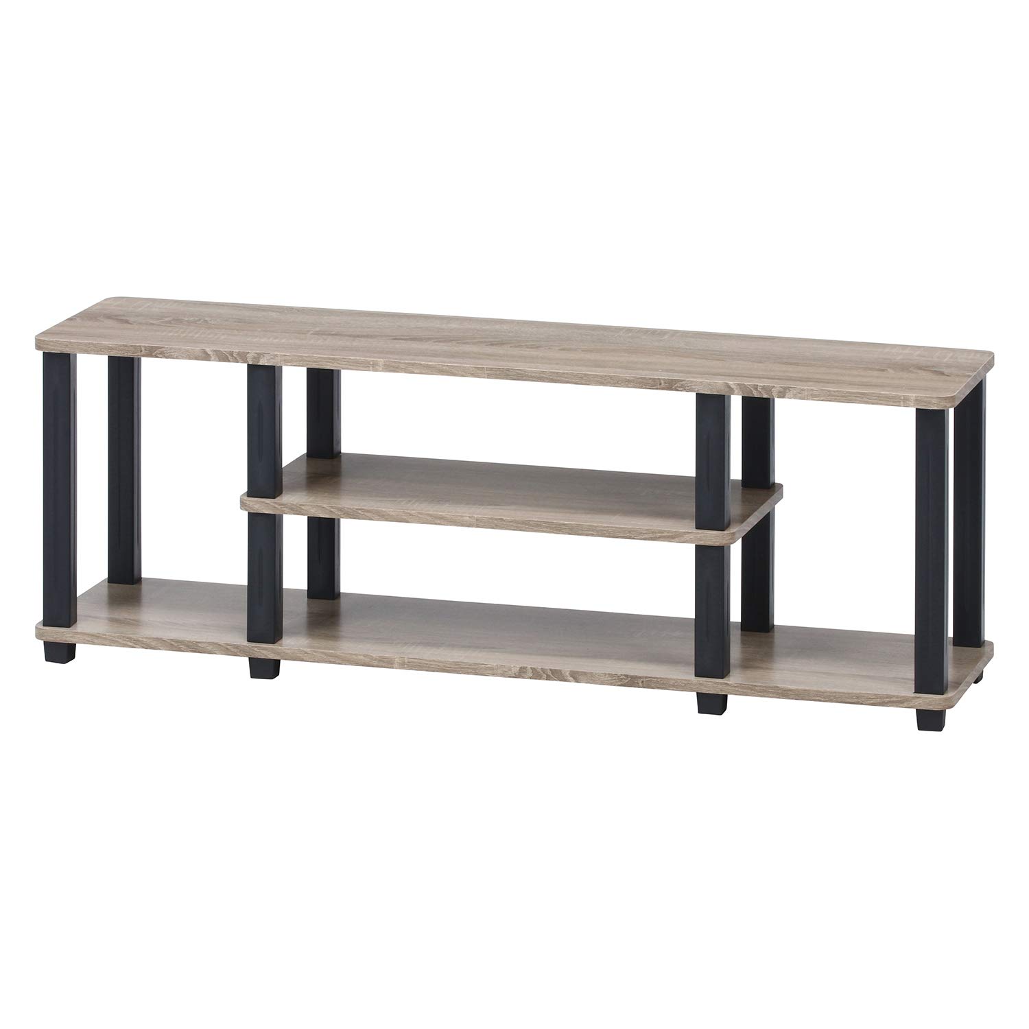 不二貿易 テレビ台 TVラック 49型対応 幅111.5×奥行29.5×高さ40.8cm ナチュラル ブラック 軽量 工具不..