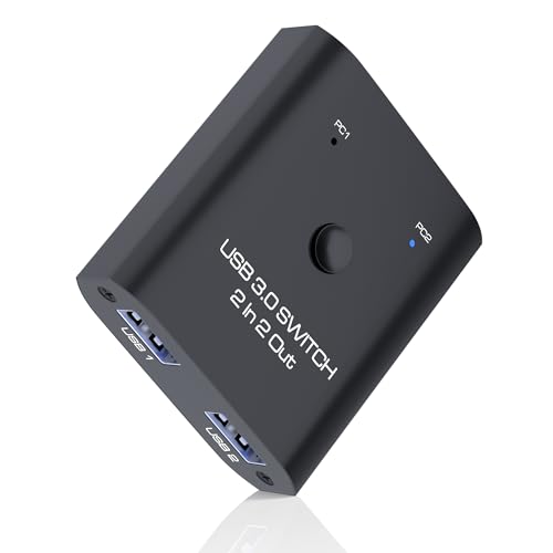 USB 切替器 USB3.0 2入力2出力 USB切り替え器 2台PCでキーボード/マウス/プリンタ/スキャナ/Webカメラ..