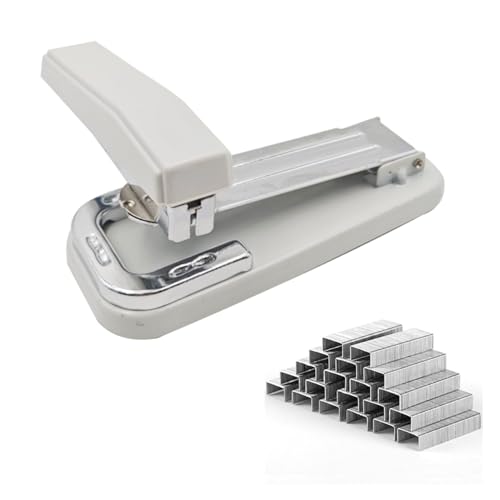 KKLM 中綴じホッチキス 回転 強力ステープラー 50枚綴じ可能 12号針1000本付属 卓上型コンパクト設計 雑誌/書類/冊子対応 持ち運び
