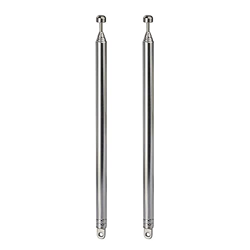 BINGFU 7セグメント伸縮式74cm AM FMアンテナ ポータブルラジオアンテナ交換用（2パック） 屋内ポータ..