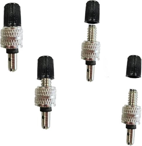 HUIKKJP 自転車 虫ゴム 不要 英式 黒4個 スーパーバルブ 取説付き むしゴム不要 バルブ