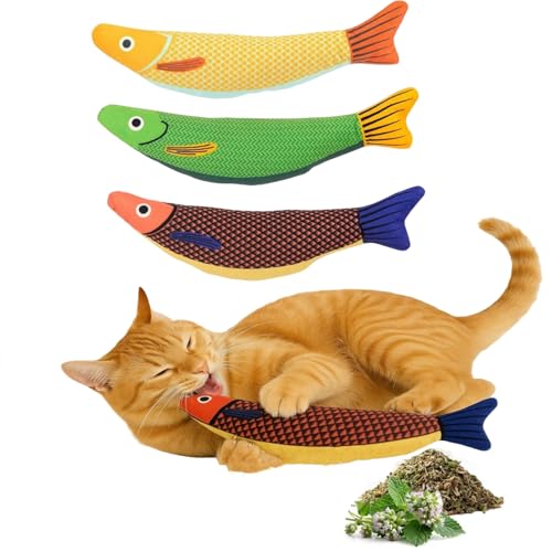 YFFSFDC 猫 おもちゃ またたび 3個セット猫噛むおもちゃ 猫用ぬいぐるみ ひとり遊び 天然キャットニップ入り 歯磨き ストレス発散 運動