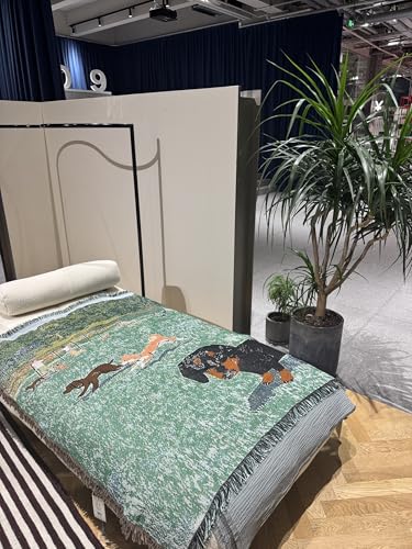 面白い柄，dog parkダックスフント グリーン，可愛い おしゃれ マルチカバー ブランケット ，ソファーカバー ベッドカバー 130X160