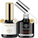 Modelones トップコートジェル 4 in 1 ネイルグルーベースジェル 15ml ネイルチップ用グルー&ベースコート&補強ジェル&ション