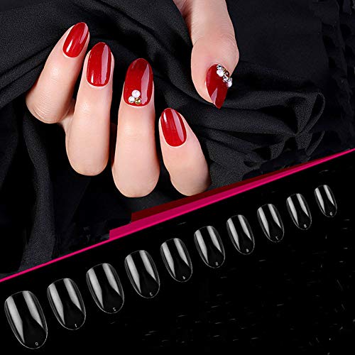 shefun ネイルチップ クリア 500枚 ネイル用品 ショート オーバル フルカバー 透明ネイルチップ DIYネイル ネイル飾り 爪と足の爪