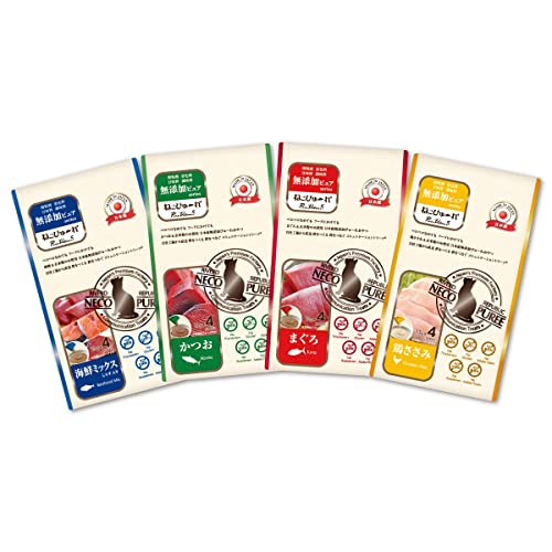 玄米粉使用猫用お試しセット/お一人様1個まで 日本産 猫用おやつ ねこぴゅ〜れ 無添加ピュア PureValue5 トライアルセット16本入 4