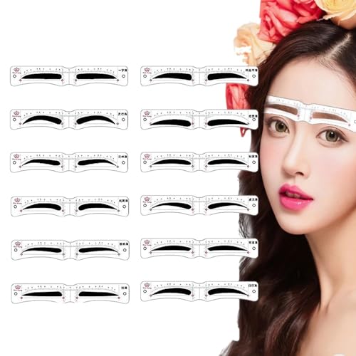 Itisyou 眉毛 テンプレート アイブロウテンプレート 眉毛 整える 道具 眉毛テンプレ 眉毛メイクツール 眉 形 テンプレート 12種セッ