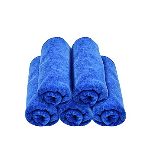 UL マイクロファイバー 洗車 タオル 5枚 40*60cm 吸水 速乾 クロス 中判 洗車用品 厚手 クリーニングタオル 洗車 家事 掃除 に