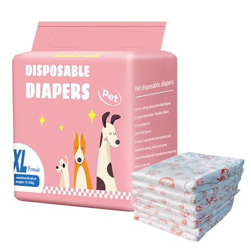 Assky 犬用 一次性おむつパッド・パンツ 10枚入りXS/S/M/L/XL 5サイズ対応 女の子 小型犬から大型犬まで 高吸収 ズレ防止 尿
